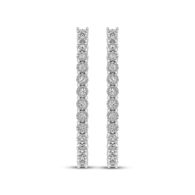 Main Image 2 of Diamond Hoop Earrings 1 ct tw Sterling Silver