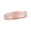 Thumbnail Image 1 of Men's Diamond Milgrain Wedding Band 1/10 ct tw 10K Rose Gold