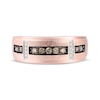 Thumbnail Image 4 of Men's Champagne & White Diamond Wedding Band 1/3 ct tw 10K Rose Gold