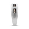 Thumbnail Image 2 of Men's Champagne & White Diamond Wedding Band 1/3 ct tw 10K White Gold