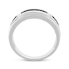 Thumbnail Image 3 of Men's Champagne & White Diamond Wedding Band 1/3 ct tw 10K White Gold