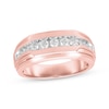 Thumbnail Image 1 of Men's Diamond Wedding Band 1/2 ct tw 10K Rose Gold