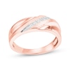 Thumbnail Image 0 of Men's Diamond Accent Diagonal Wedding Band 10K Rose Gold