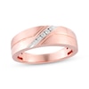 Thumbnail Image 1 of Men's Diamond Five-Stone Diagonal Wedding Band 1/15 ct tw 10K Rose Gold