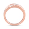 Thumbnail Image 3 of Men's Diamond Five-Stone Diagonal Wedding Band 1/15 ct tw 10K Rose Gold