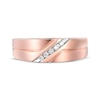 Thumbnail Image 4 of Men's Diamond Five-Stone Diagonal Wedding Band 1/15 ct tw 10K Rose Gold