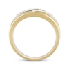 Thumbnail Image 2 of Men's Black Diamond Three-Stone Wedding Band 1/5 ct tw 10K Yellow Gold