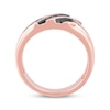 Thumbnail Image 3 of Men's Black & Champagne Diamond Wedding Band 1/3 ct tw 10K Rose Gold