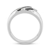 Thumbnail Image 3 of Men's Black & Champagne Diamond Wedding Band 1/3 ct tw 10K White Gold