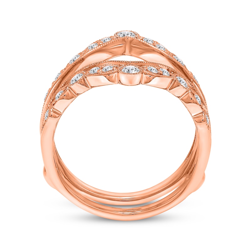 Main Image 3 of Diamond Milgrain Enhancer Ring 1/2 ct tw 14K Rose Gold