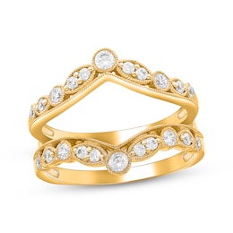 Diamond Milgrain Enhancer Ring 1/2 ct tw 14K Yellow Gold