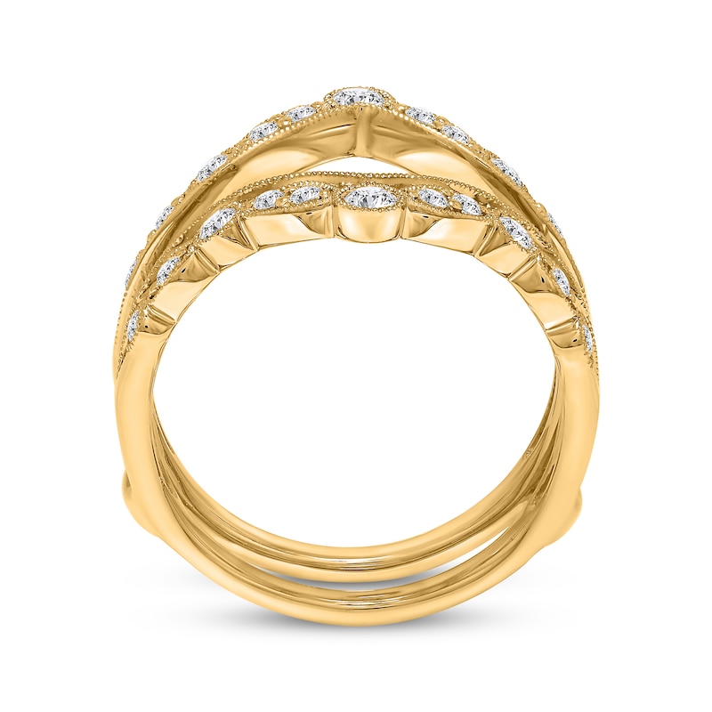 Main Image 3 of Diamond Milgrain Enhancer Ring 1/2 ct tw 14K Yellow Gold