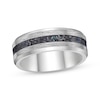 Thumbnail Image 1 of Men's Crushed Titanium Inlay Ring Stainless Steel