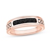 Thumbnail Image 1 of Men's Black Diamond Five-Stone Wedding Band 1/2 ct tw 10K Rose Gold