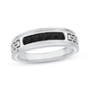 Thumbnail Image 1 of Men's Black Diamond Five-Stone Wedding Band 1/2 ct tw 10K White Gold