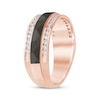 Thumbnail Image 2 of Men's Diamond Black Stripe Wedding Band 1/2 ct tw 10K Rose Gold