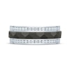 Thumbnail Image 3 of Men's Diamond Black Stripe Wedding Band 1/2 ct tw 10K White Gold