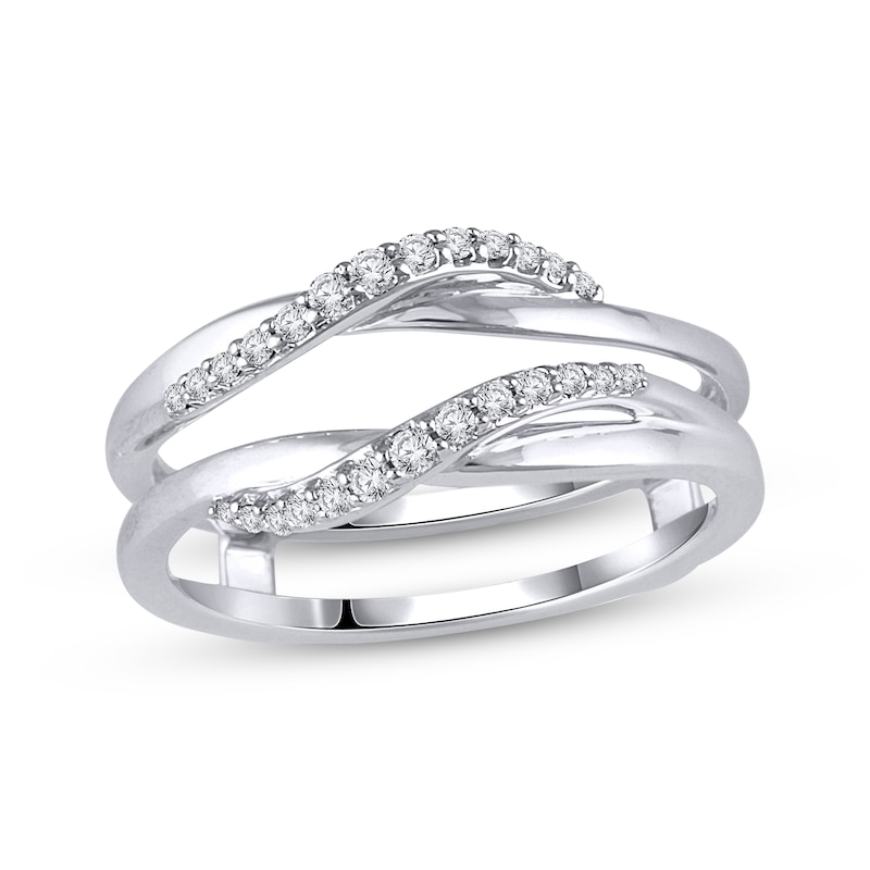 Main Image 1 of Diamond Curved Enhancer Ring 1/6 ct tw 14K White Gold