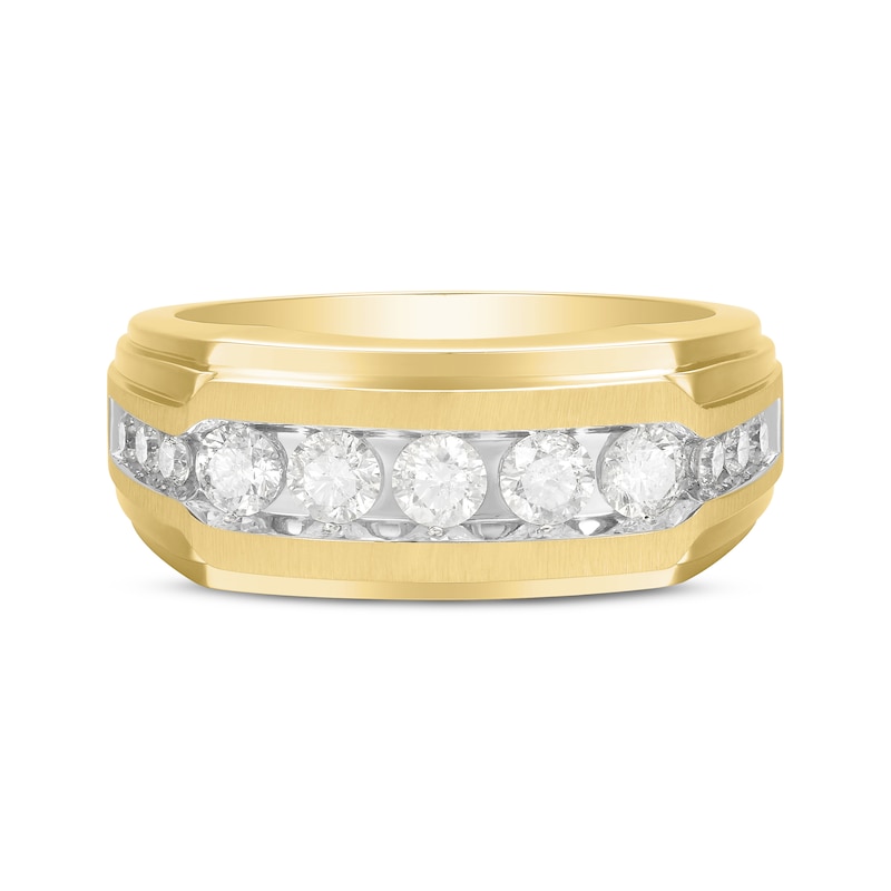 Main Image 4 of Men's Diamond Wedding Band 1 ct tw 10K Yellow Gold