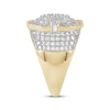 Thumbnail Image 2 of Men's Baguette & Round-Cut Multi-Diamond Oval Ring 2 ct tw 10K Yellow Gold