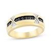 Thumbnail Image 1 of Men's Black & White Diamond Wedding Band 3/8 ct tw 10K Yellow Gold