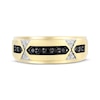 Thumbnail Image 4 of Men's Black & White Diamond Wedding Band 3/8 ct tw 10K Yellow Gold