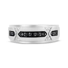 Thumbnail Image 3 of Men's Black & White Diamond Wedding Band 3/8 ct tw 10K White Gold