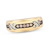 Thumbnail Image 1 of Men's Champagne & White Diamond Wedding Band 1/3 ct tw 10K Yellow Gold