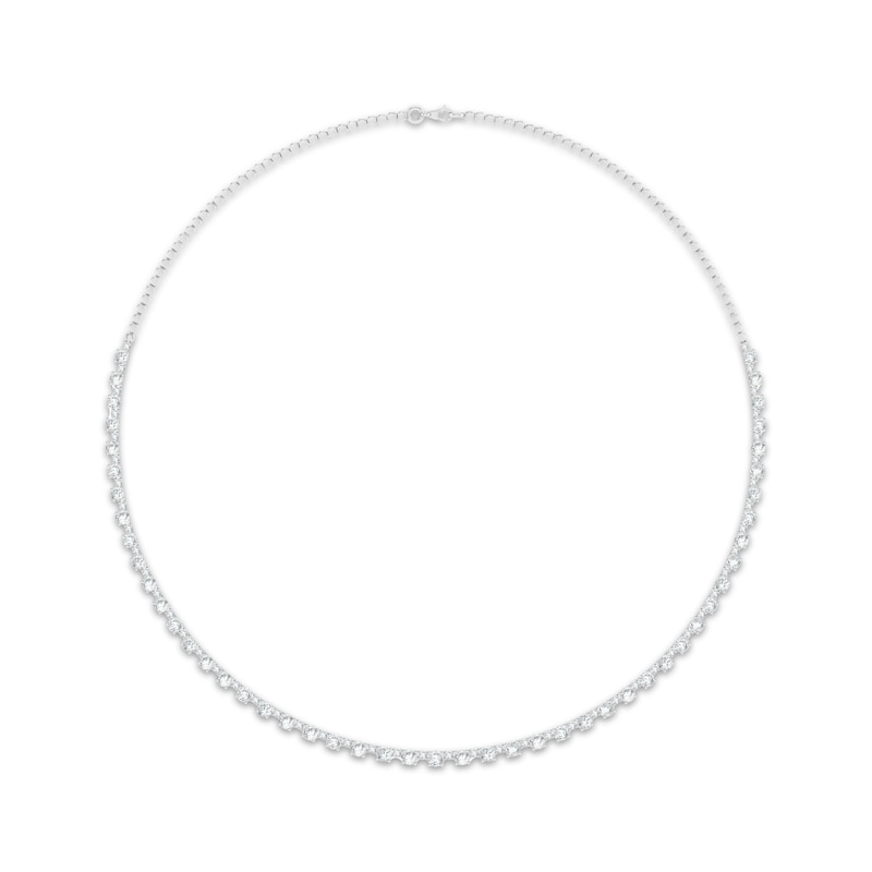 Main Image 1 of Lab-Grown Diamonds by KAY Riviera Necklace 6 ct tw 10K White Gold 17&quot;