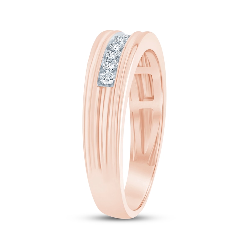 Main Image 2 of Now + Forever Men's Diamond Wedding Band 1/4 ct tw 10K Rose Gold