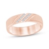 Thumbnail Image 1 of Men's Diamond Diagonal Wedding Band 1/10 ct tw 10K Rose Gold