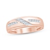 Thumbnail Image 1 of Men's Diamond Diagonal Wedding Band 1/4 ct tw 10K Rose Gold