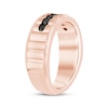 Thumbnail Image 2 of Men's Black Diamond Ribbed Wedding Band 3/4 ct tw 10K Rose Gold