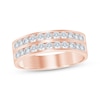 Thumbnail Image 1 of Now + Forever Men's Diamond Two-Row Channel Wedding Band 1 ct tw 10K Rose Gold