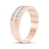 Thumbnail Image 2 of Now + Forever Men's Diamond Two-Row Channel Wedding Band 1 ct tw 10K Rose Gold