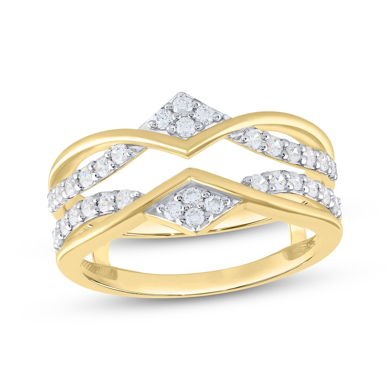 Main Image 1 of Now + Forever Diamond Chevron Enhancer Ring 1/2 ct tw 14K Yellow Gold