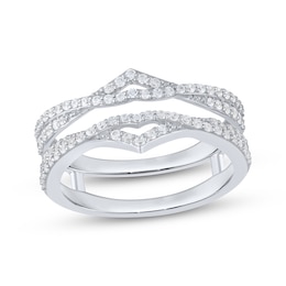 Now + Forever Diamond Crossover Enhancer Ring 1/2 ct tw 14K White Gold