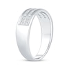 Thumbnail Image 2 of Men's Square-Cut Diamond Two-Row Wedding Band 3/4 ct tw 10K White Gold