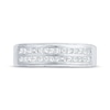 Thumbnail Image 3 of Men's Square-Cut Diamond Two-Row Wedding Band 3/4 ct tw 10K White Gold