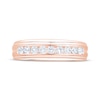 Thumbnail Image 3 of Men's Diamond Nine-Stone Wedding Band 1/2 ct tw 10K Rose Gold