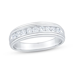 Men's Diamond Nine-Stone Wedding Band 1/2 ct tw 10K White Gold