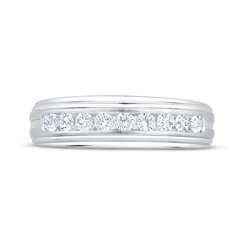 Men's Diamond Nine-Stone Wedding Band 1/2 ct tw 10K White Gold