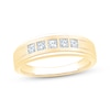 Thumbnail Image 1 of Men's Square-Cut Diamond Five-Stone Wedding Band 1/2 ct tw 10K Yellow Gold