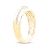 Thumbnail Image 2 of Men's Square & Round-Cut Diamond Wedding Band 1/2 ct tw 10K Yellow Gold