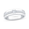 Thumbnail Image 1 of Men's Square & Round-Cut Diamond Wedding Band 1/2 ct tw 10K White Gold