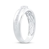 Thumbnail Image 2 of Men's Square & Round-Cut Diamond Wedding Band 1/2 ct tw 10K White Gold