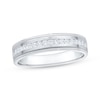 Thumbnail Image 1 of Men's Diamond Milgrain Wedding Band 1/4 ct tw 10K White Gold