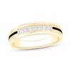 Thumbnail Image 1 of Men's Diamond & Black Enamel Stripe Wedding Band 1/5 ct tw 10K Yellow Gold