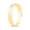 Thumbnail Image 2 of Men's Diamond Textured Stripe Wedding Band 1/10 ct tw 10K Yellow Gold