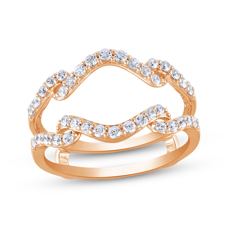 Main Image 1 of Diamond Wavy Enhancer Ring 1/2 ct tw 14K Rose Gold